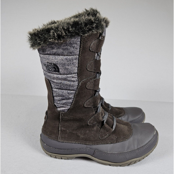 The North Face Women's Nuptse Purna Boot Size 7 Waterproof Faux Fur Winter Suede - Picture 3 of 16